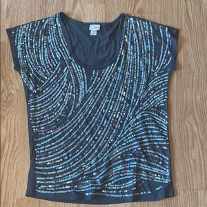 Daytrip sequin Buckle top shirt mermaid medium